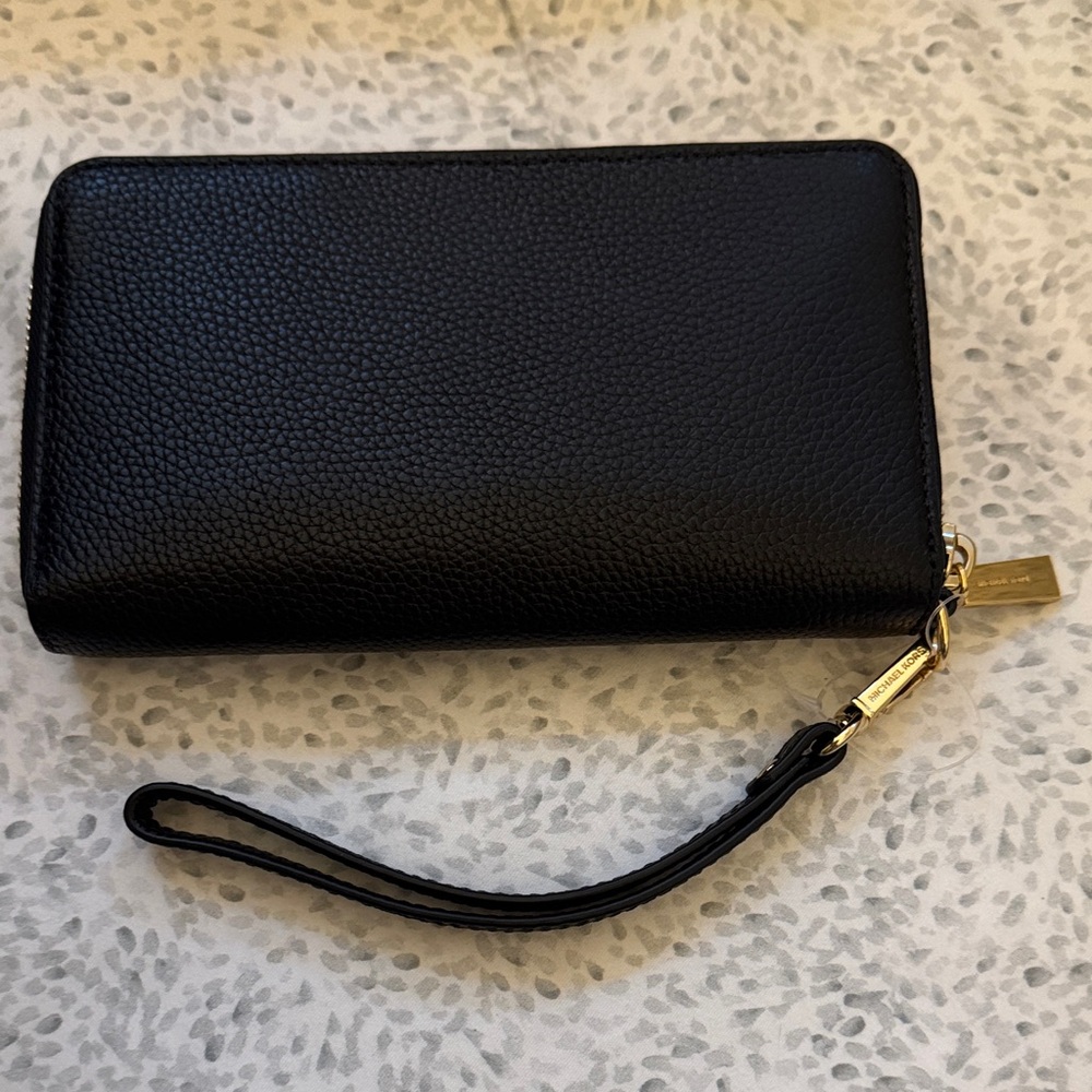 Michael Kors Black Pebbled Leather Wallet with Gold Hardware NWT - Picture 4 of 6